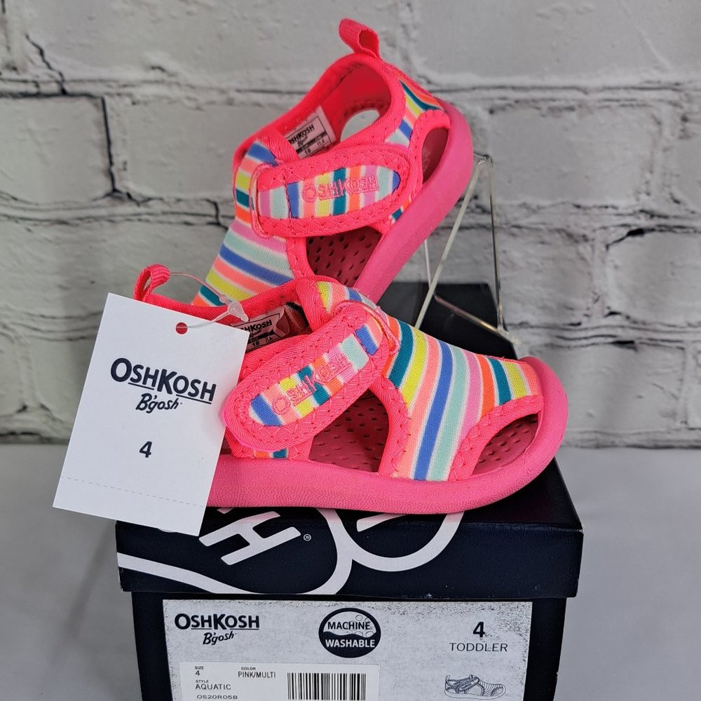 'OSHKOSH' AQUATIC WATER  SANDALS QUICK-DRY VELCRO CLOSURE NEON
